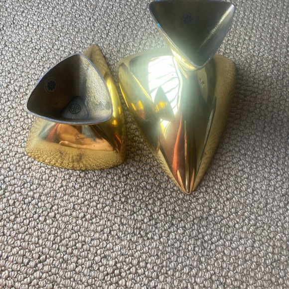 Jonathan Adler Anvil brass and enamel bowls small and medium set of 2 - Picture 7 of 14